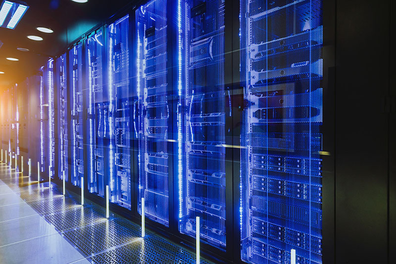 Data center in server room