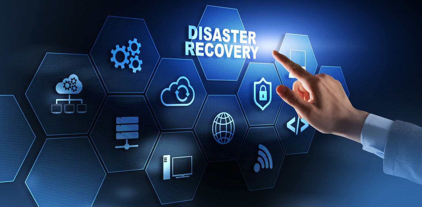 Man pressing recovery on virtual screen.