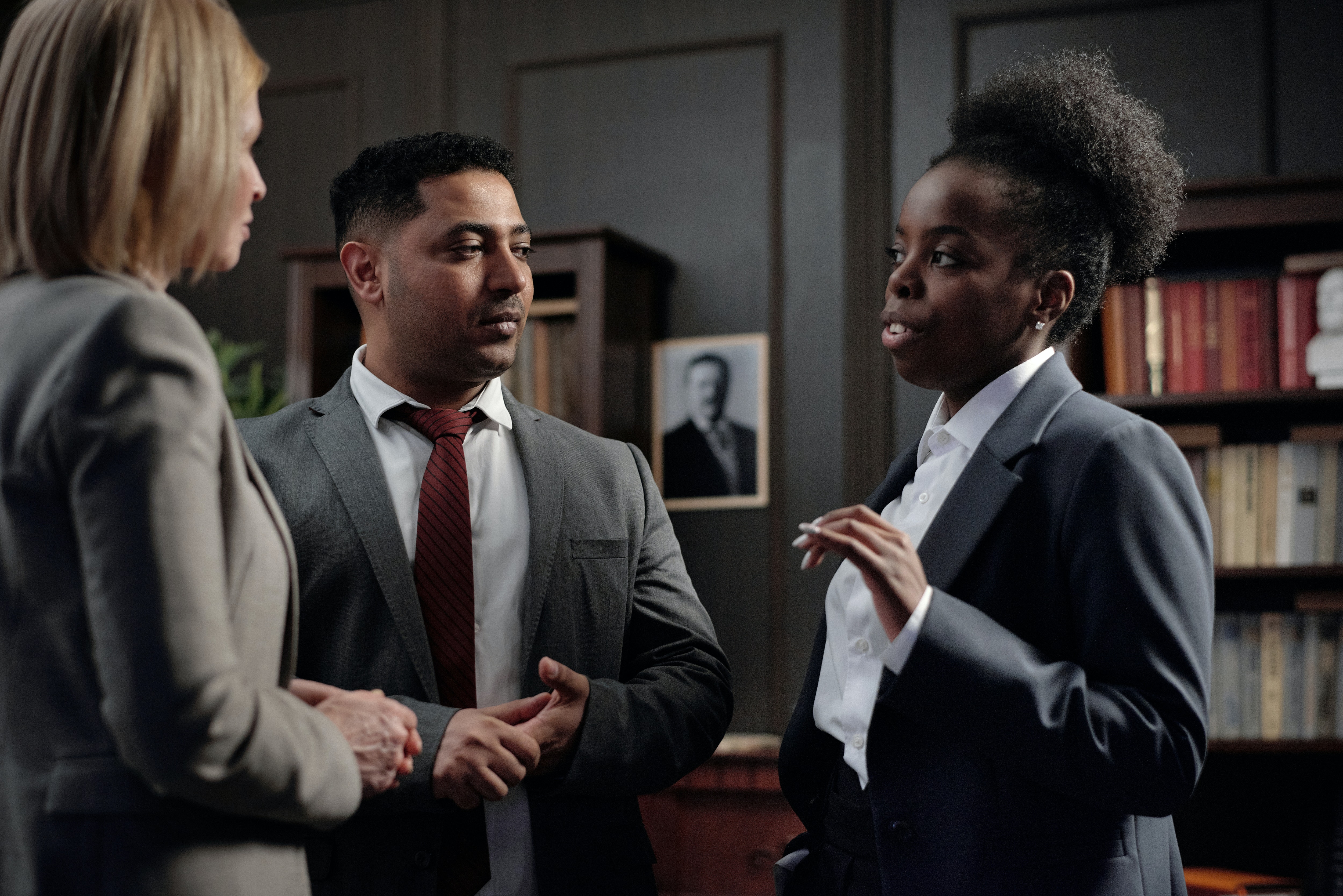 People talking in an office