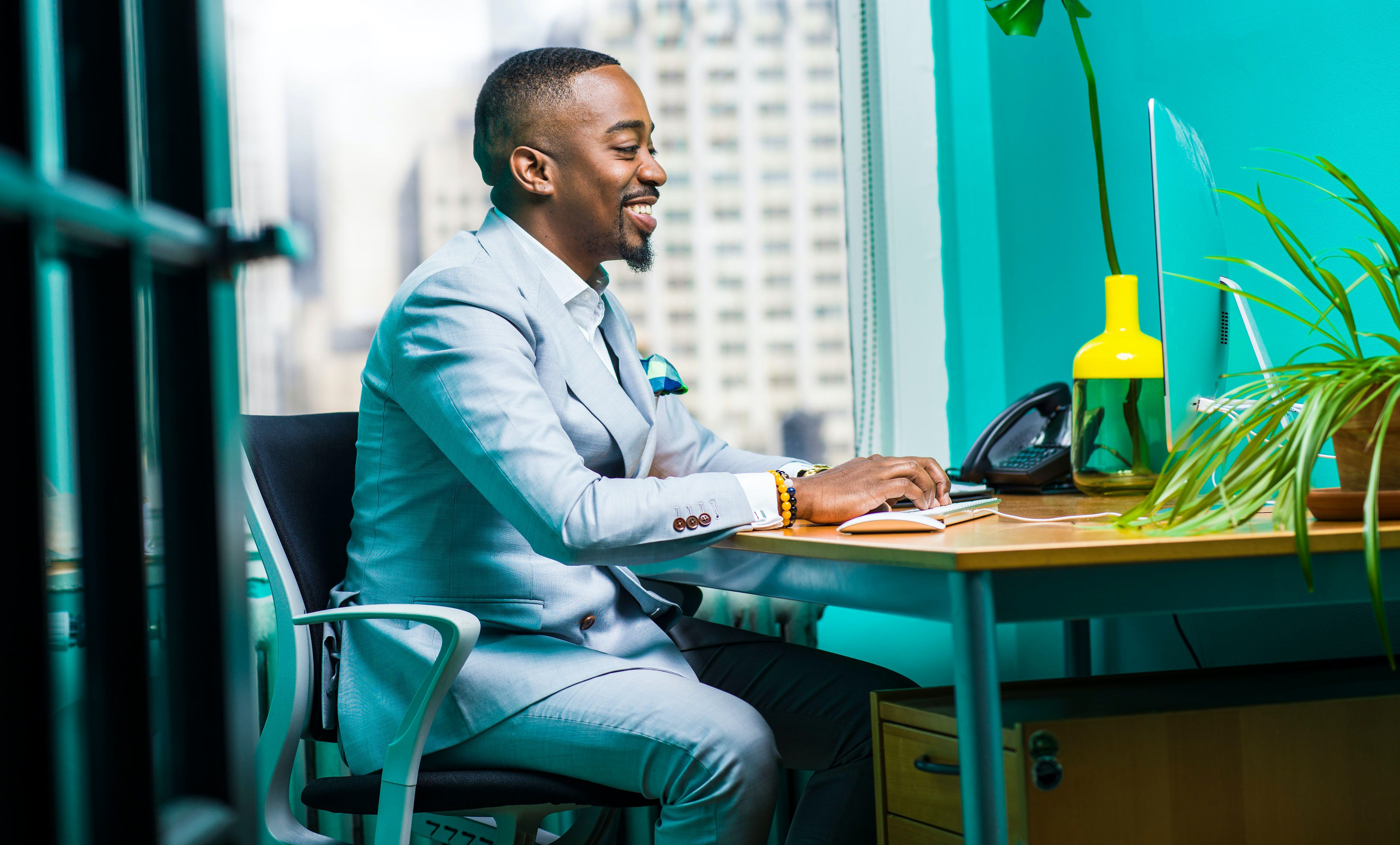 Business man working at his desk